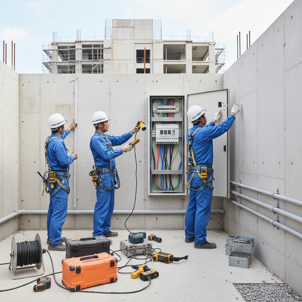 天井裏の配線工事の様子