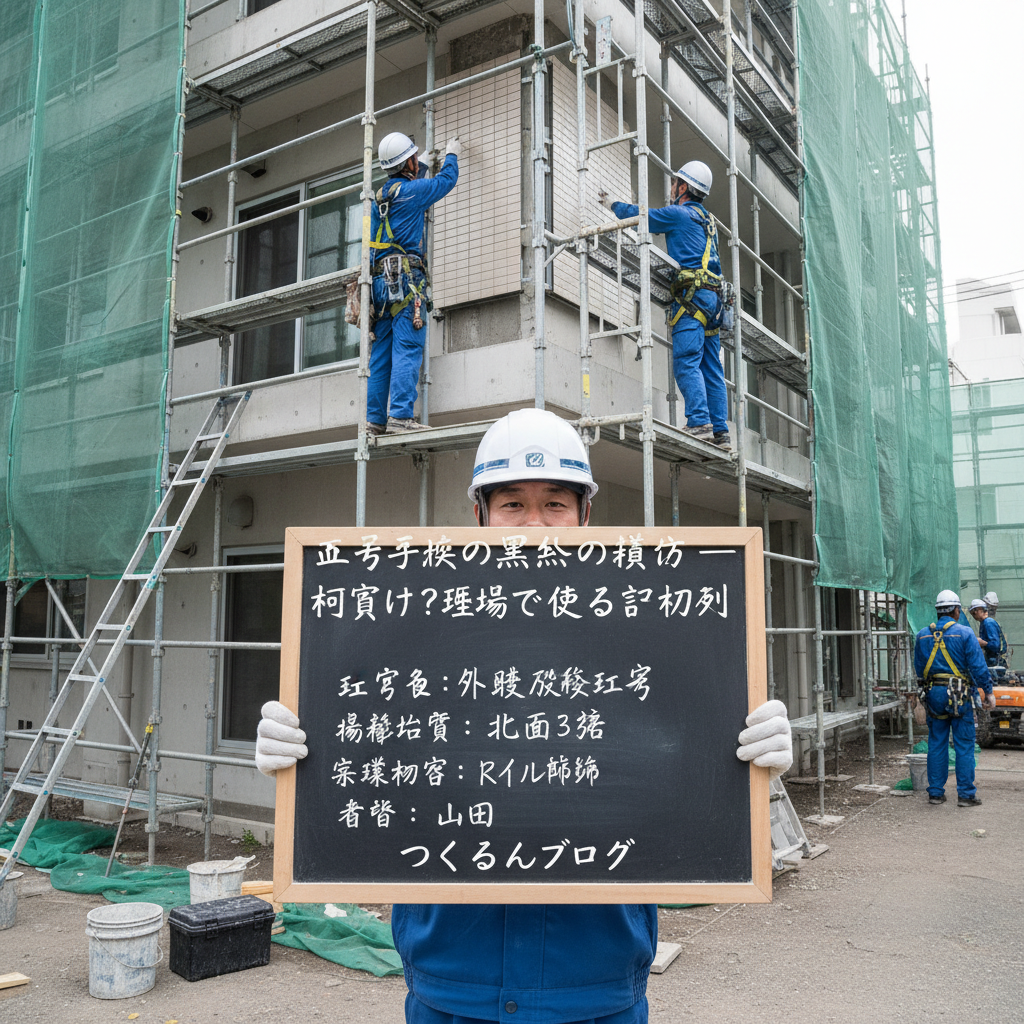 工事写真の黒板の書き方