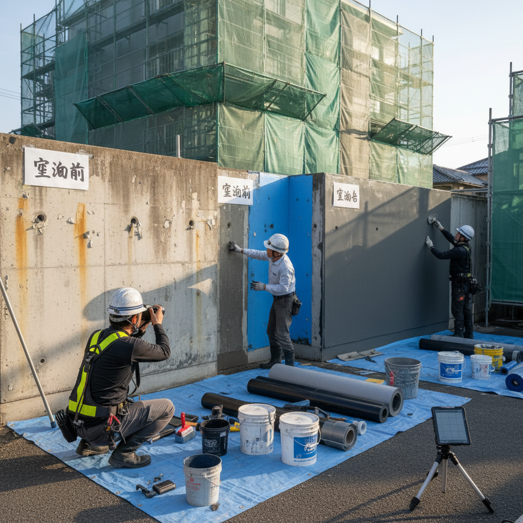防水工事の撮影ポイントのイメージ