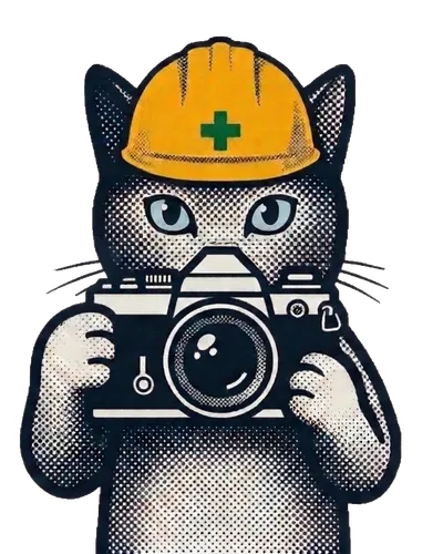 カメラを構えるつくるくん